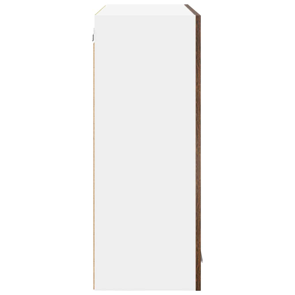 Hengende skap med dør Røkt eik 80 x 31 x 80 cm Konstruert tre
