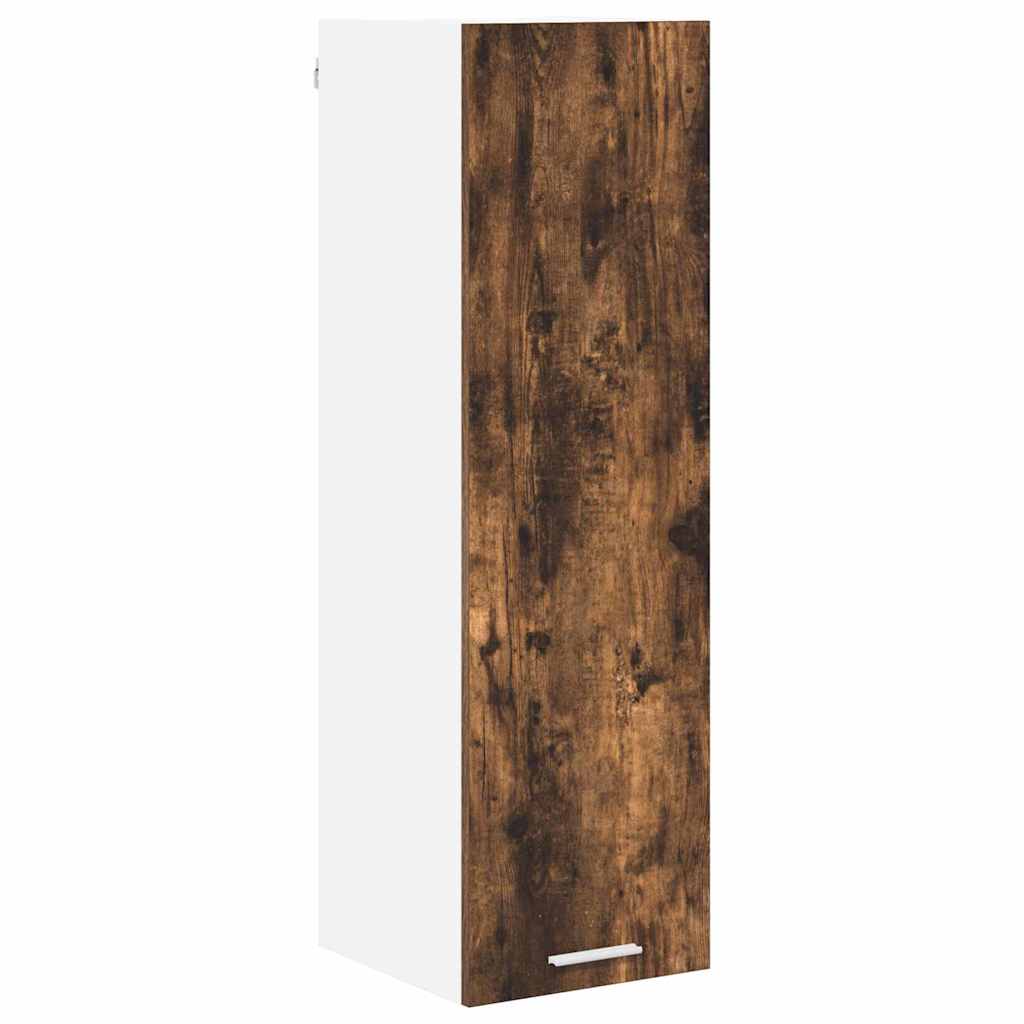 Hengende skap med dør Røkt eik 30 x 31 x 100 cm Konstruert tre