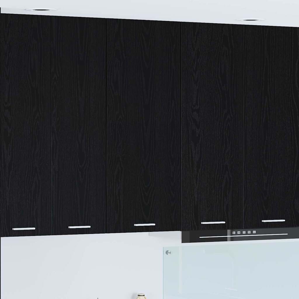 Hengende skap med dør Svart Eik 40 x 31 x 100 cm Konstruert tre