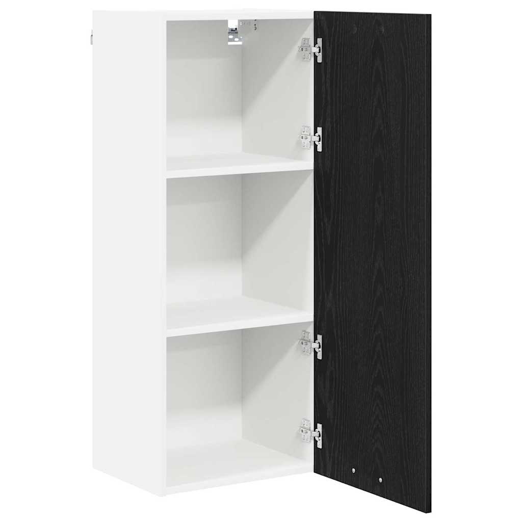 Hengende skap med dør Svart Eik 40 x 31 x 100 cm Konstruert tre