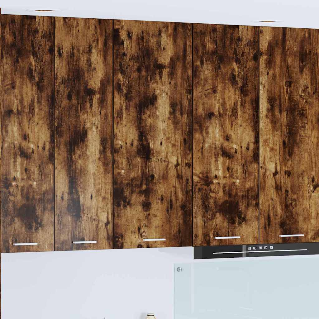 Hengende skap med dør Røkt eik 40 x 31 x 100 cm Konstruert tre