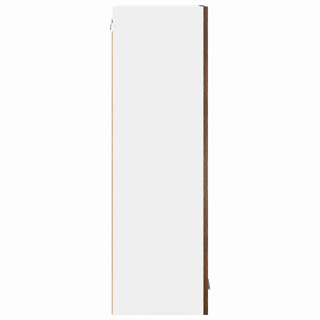 Hengende skap med dør Røkt eik 40 x 31 x 100 cm Konstruert tre