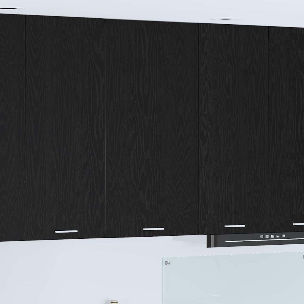 Hengende skap Svart eik og hvit 50 x 31 x 100 cm Konstruert tre