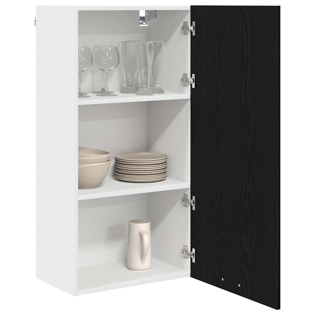 Hengende skap Svart eik og hvit 50 x 31 x 100 cm Konstruert tre