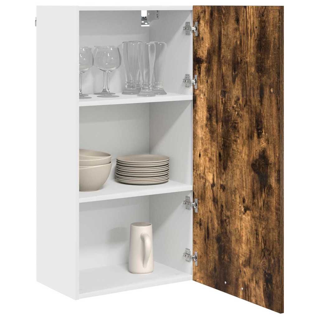 Hengende skap Røkt eik og hvit 50 x 31 x 100 cm Konstruert tre