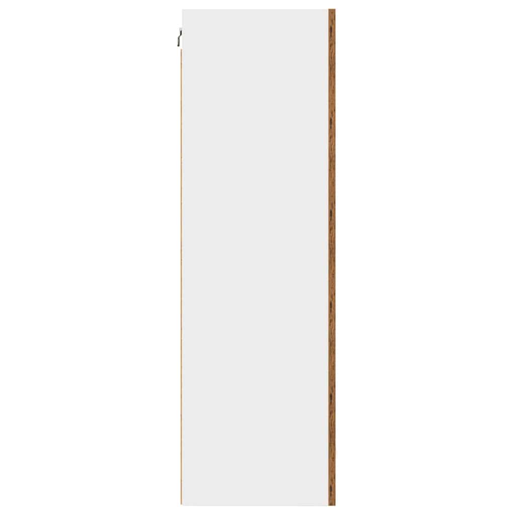 Hengende skap med dør Gammel treverk og hvit 50 x 31 x 100 cm