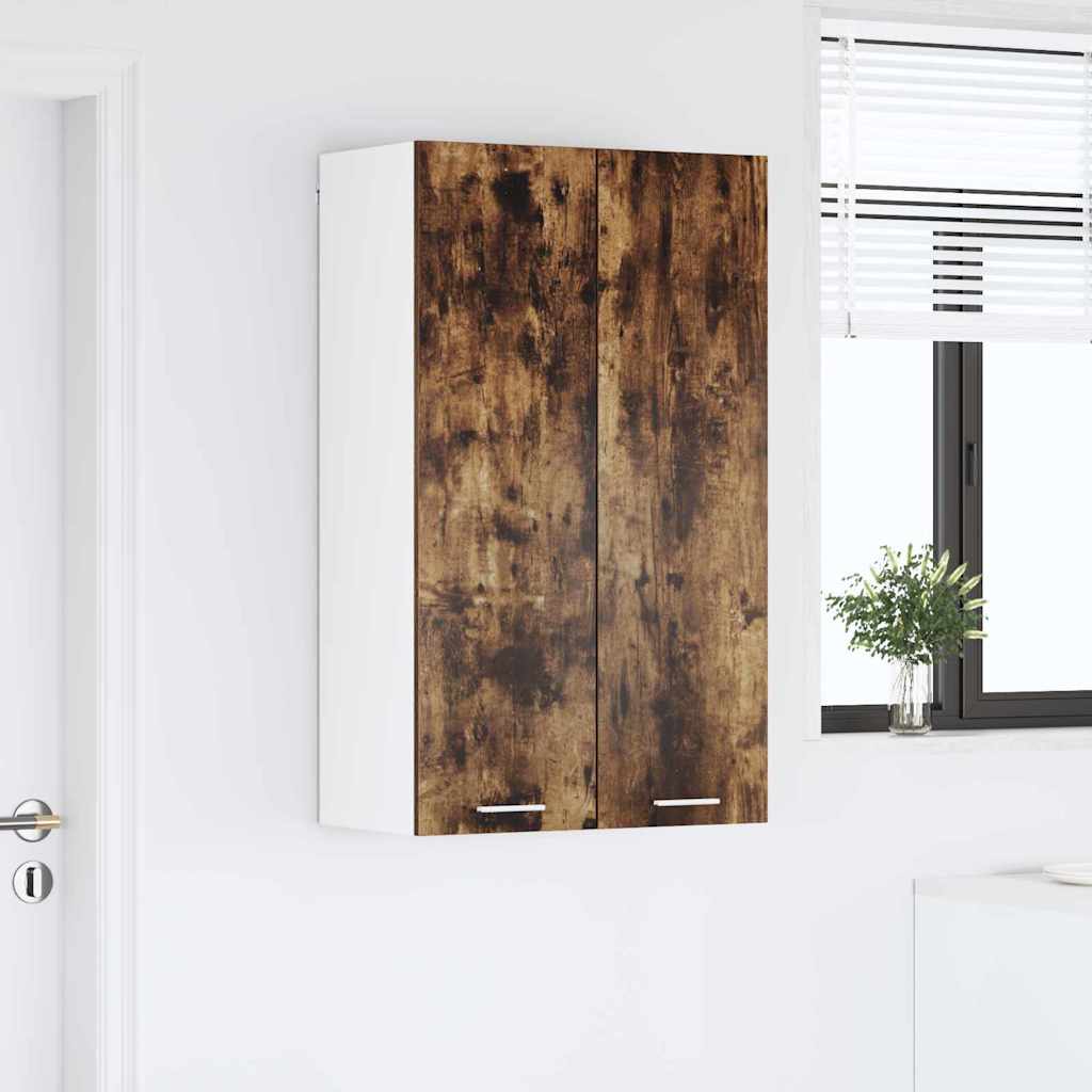 Hengende skap med dør Røkt eik 60 x 31 x 100 cm Konstruert tre
