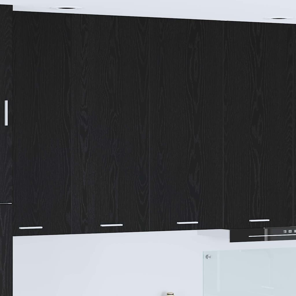 Hengende skap med dør Svart Eik 80 x 31 x 100 cm Konstruert tre