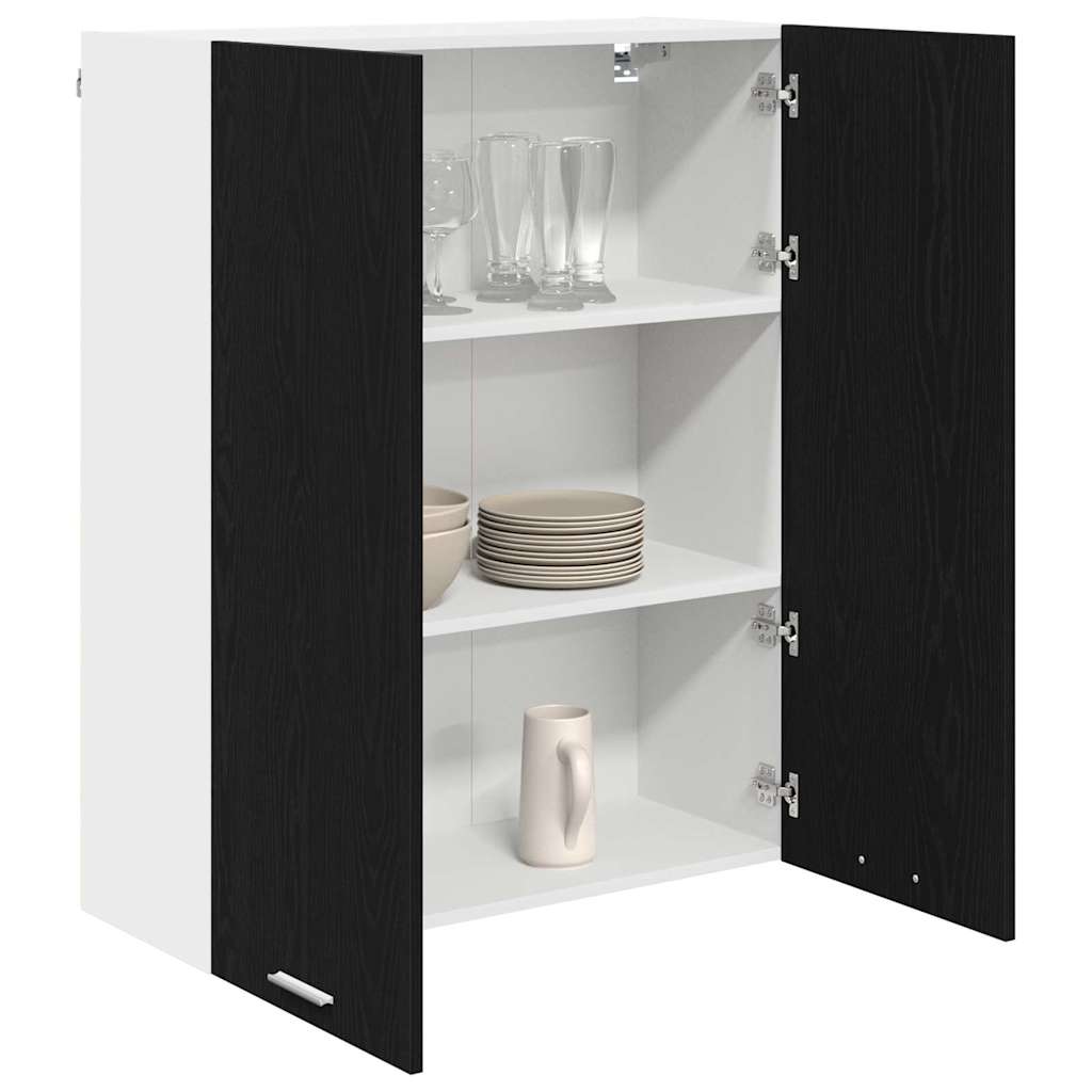 Hengende skap med dør Svart Eik 80 x 31 x 100 cm Konstruert tre