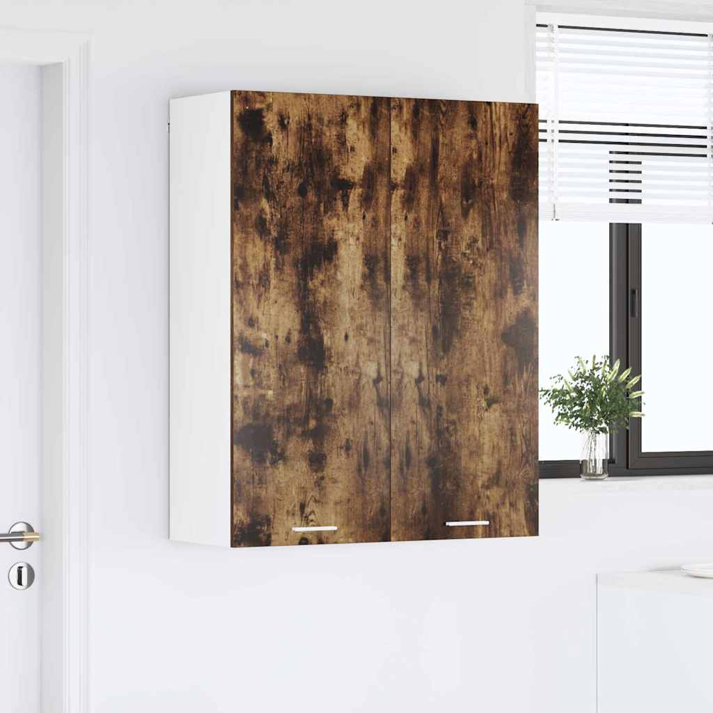Hengende skap med dør Røkt eik 80 x 31 x 100 cm Konstruert tre