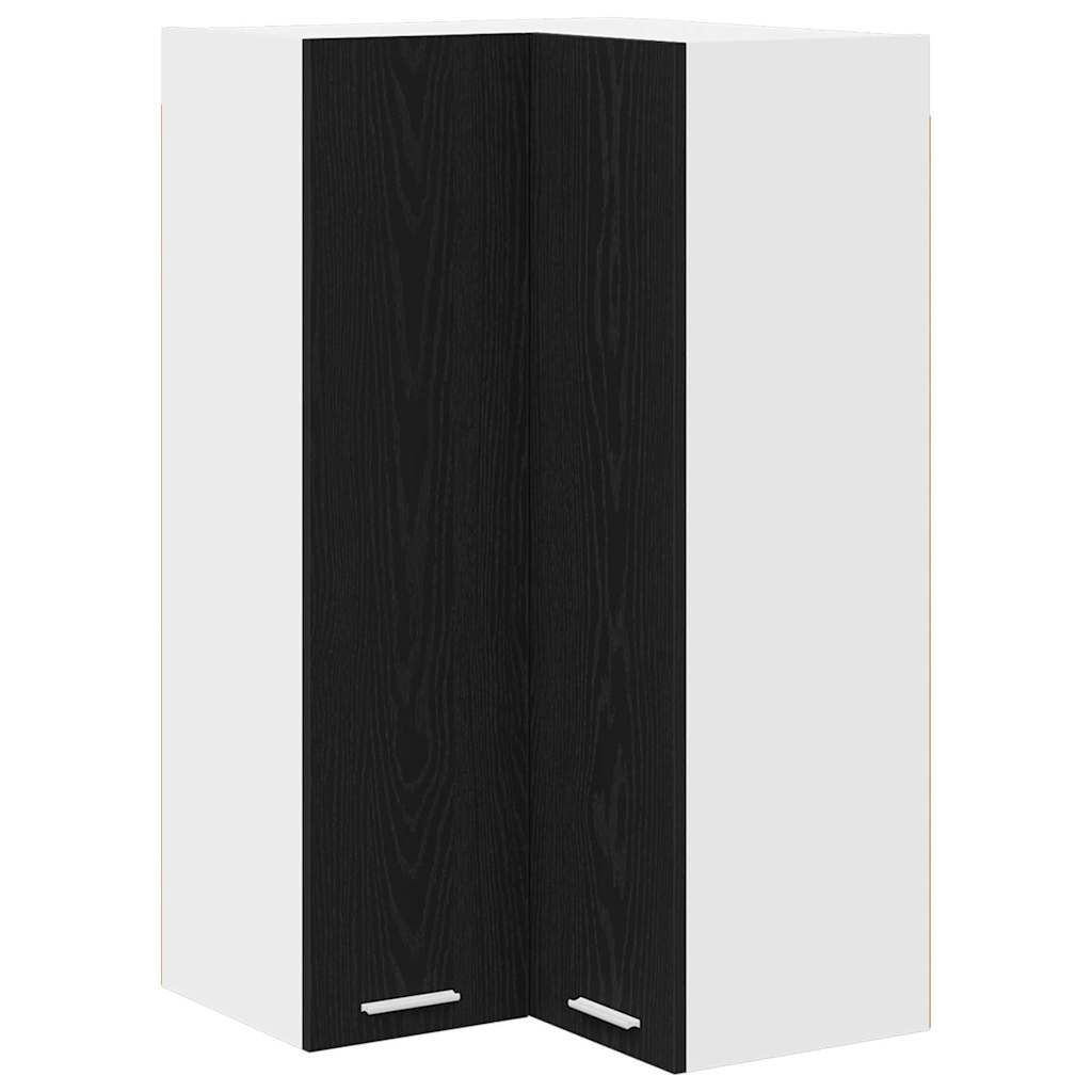 Hengende skap Svart eik og hvit 57 x 57 x 100 cm Konstruert tre