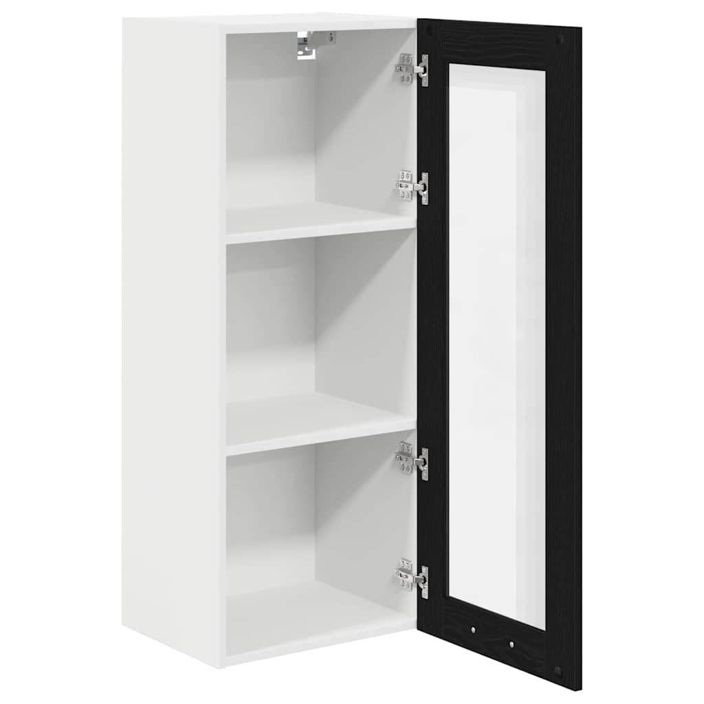 Hengende skap med dør Svart Eik 40 x 31 x 100 cm Konstruert tre