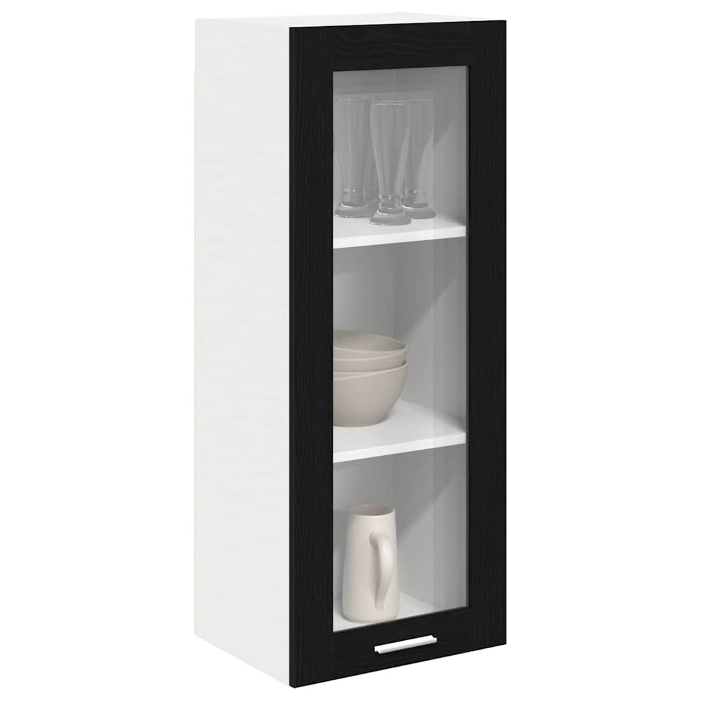 Hengende skap med dør Svart Eik 40 x 31 x 100 cm Konstruert tre