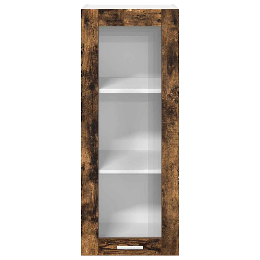 Hengende skap med dør Røkt eik 40 x 31 x 100 cm Konstruert tre