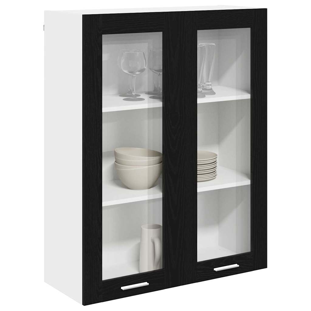 Hengende skap med dør Svart Eik 80 x 31 x 100 cm Konstruert tre