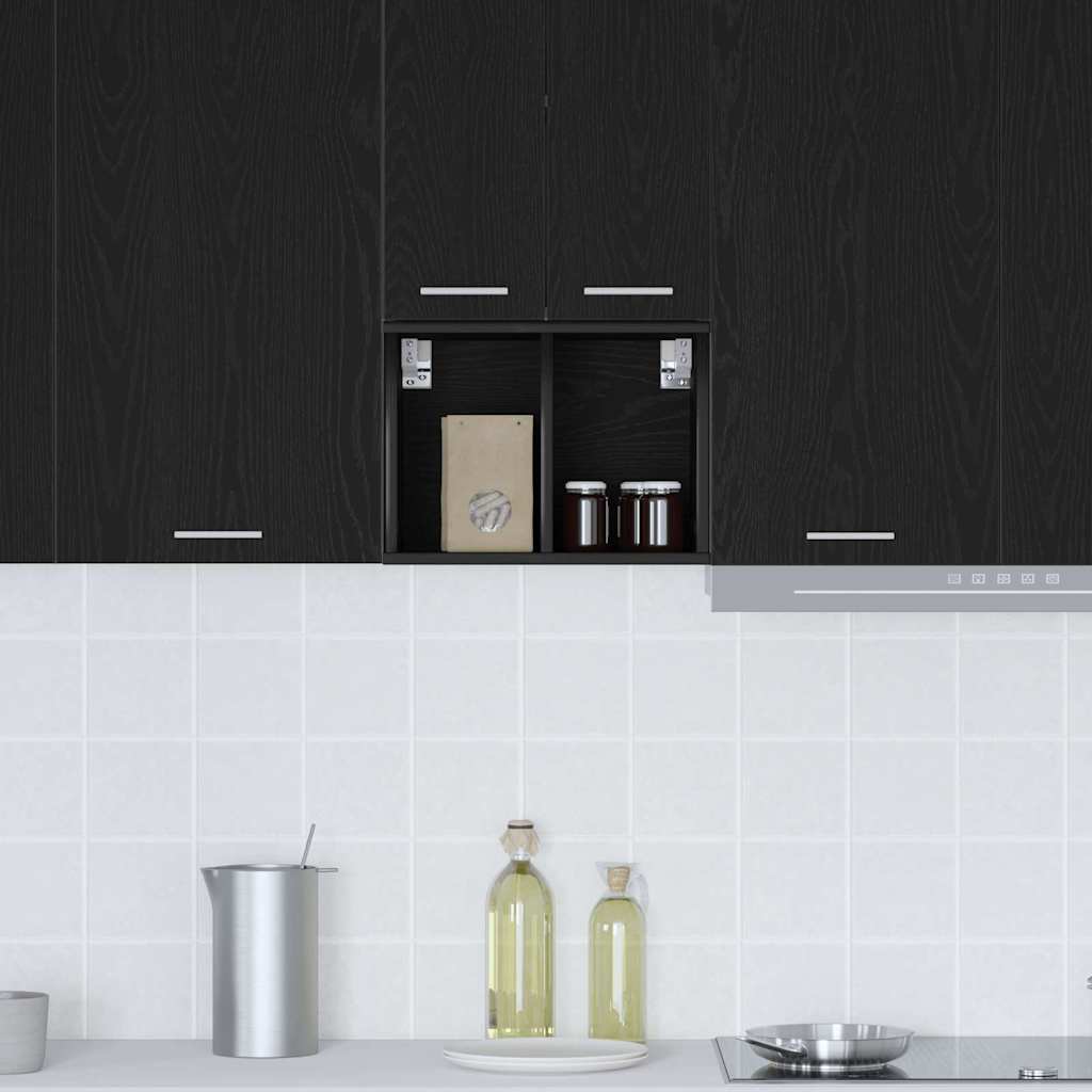 Hengende skap Svart Eik 30 x 29,5 x 40 cm Konstruert tre