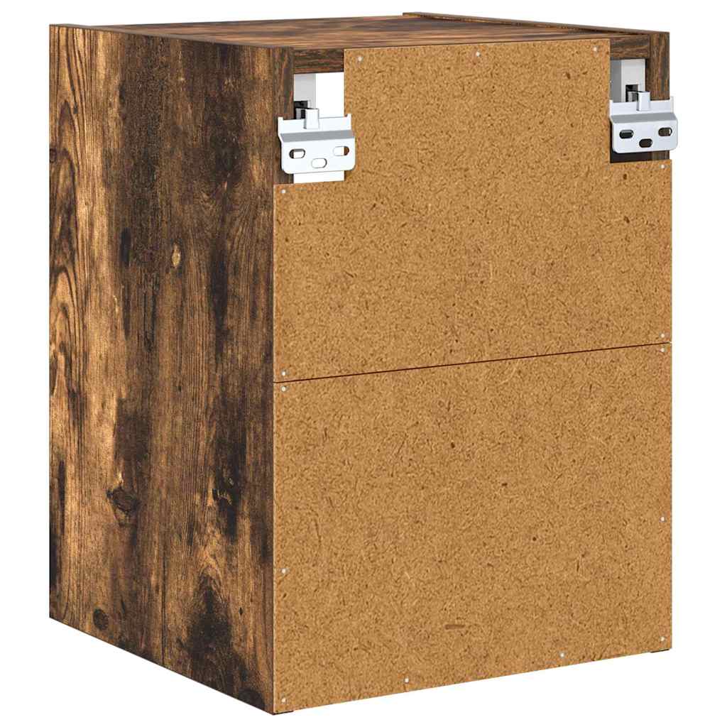Hengende skap Røkt eik 30 x 29,5 x 40 cm Konstruert tre