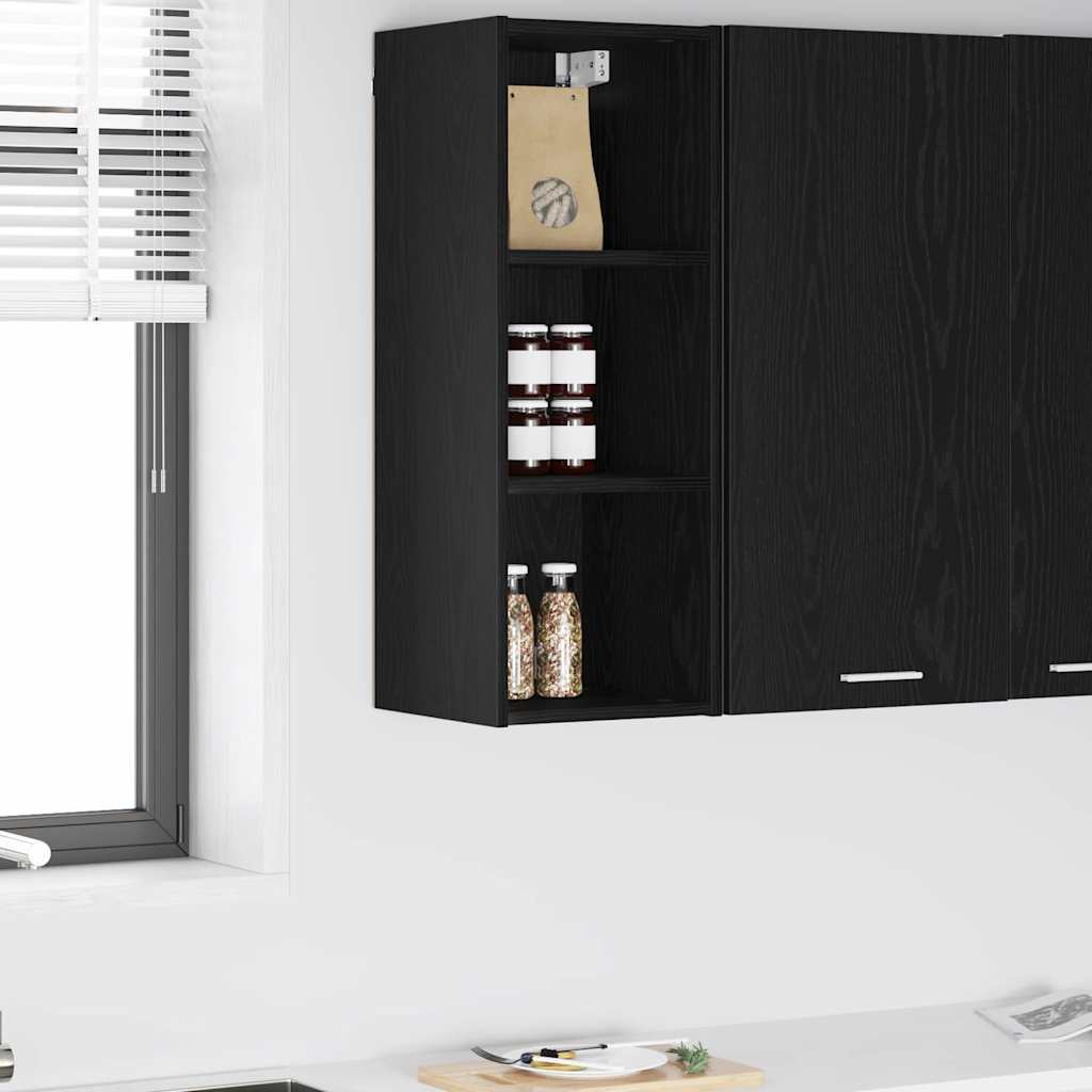 Hengende skap Svart Eik 30 x 29,5 x 80 cm Konstruert tre