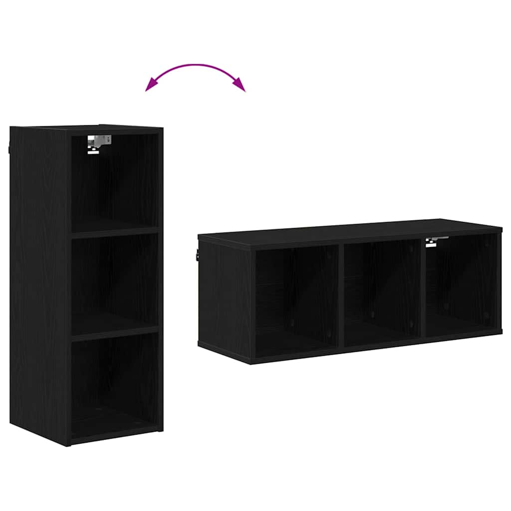 Hengende skap Svart Eik 30 x 29,5 x 80 cm Konstruert tre