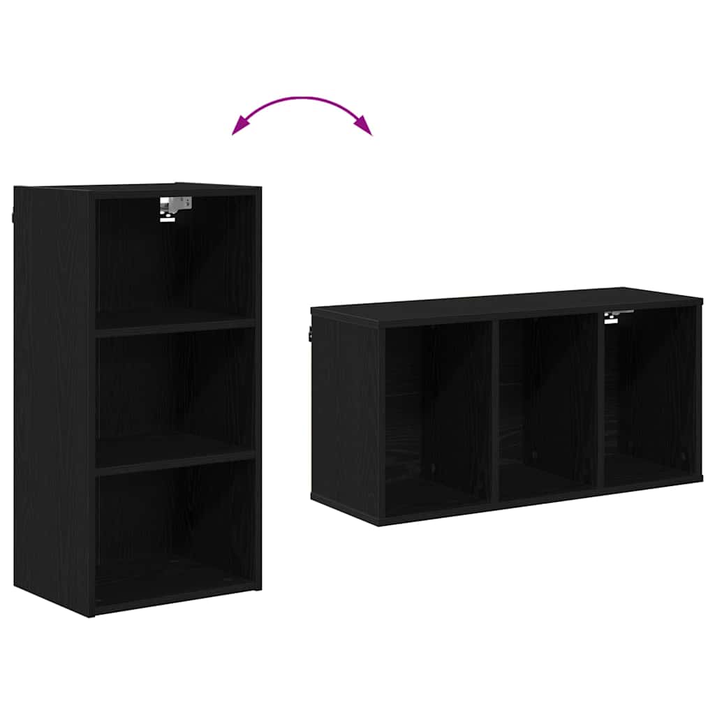 Hengende skap Svart Eik 40 x 29,5 x 80 cm Konstruert tre