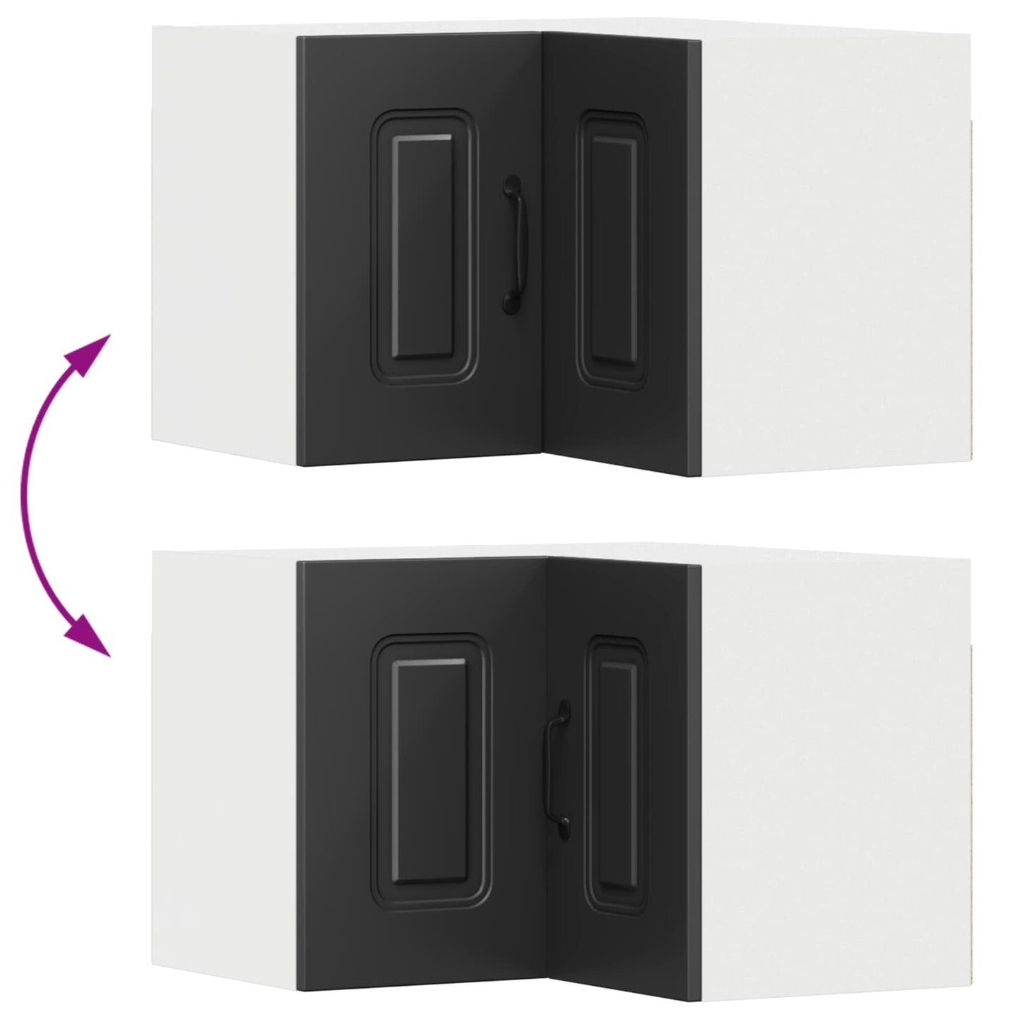 Oppvaskmaskin-panel Kalmar Svart 57 x 57 x 40 cm Konstruert tre
