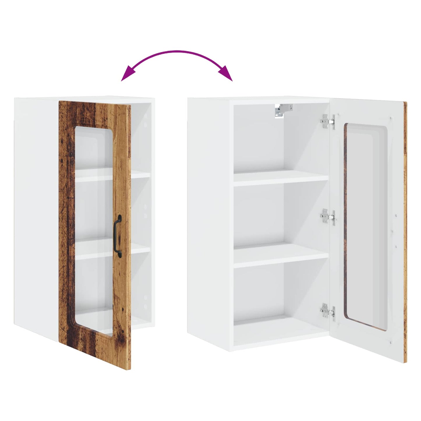 Oppvaskmaskin-panel Kalmar Gammelt tre 40 x 31 x 80 cm