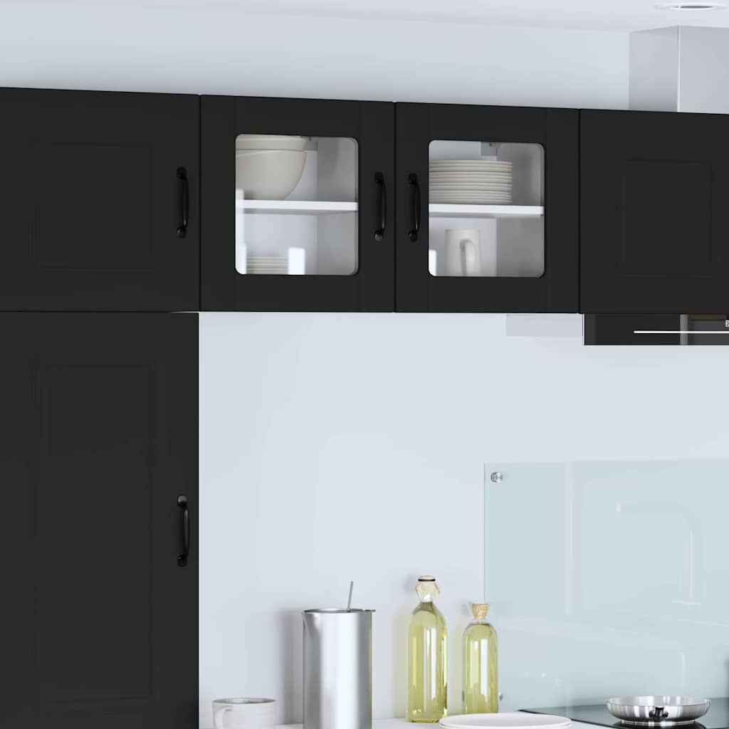 Vegghylle LUCCA 2 pcs Svart 40 x 31 x 40 cm Konstruert tre