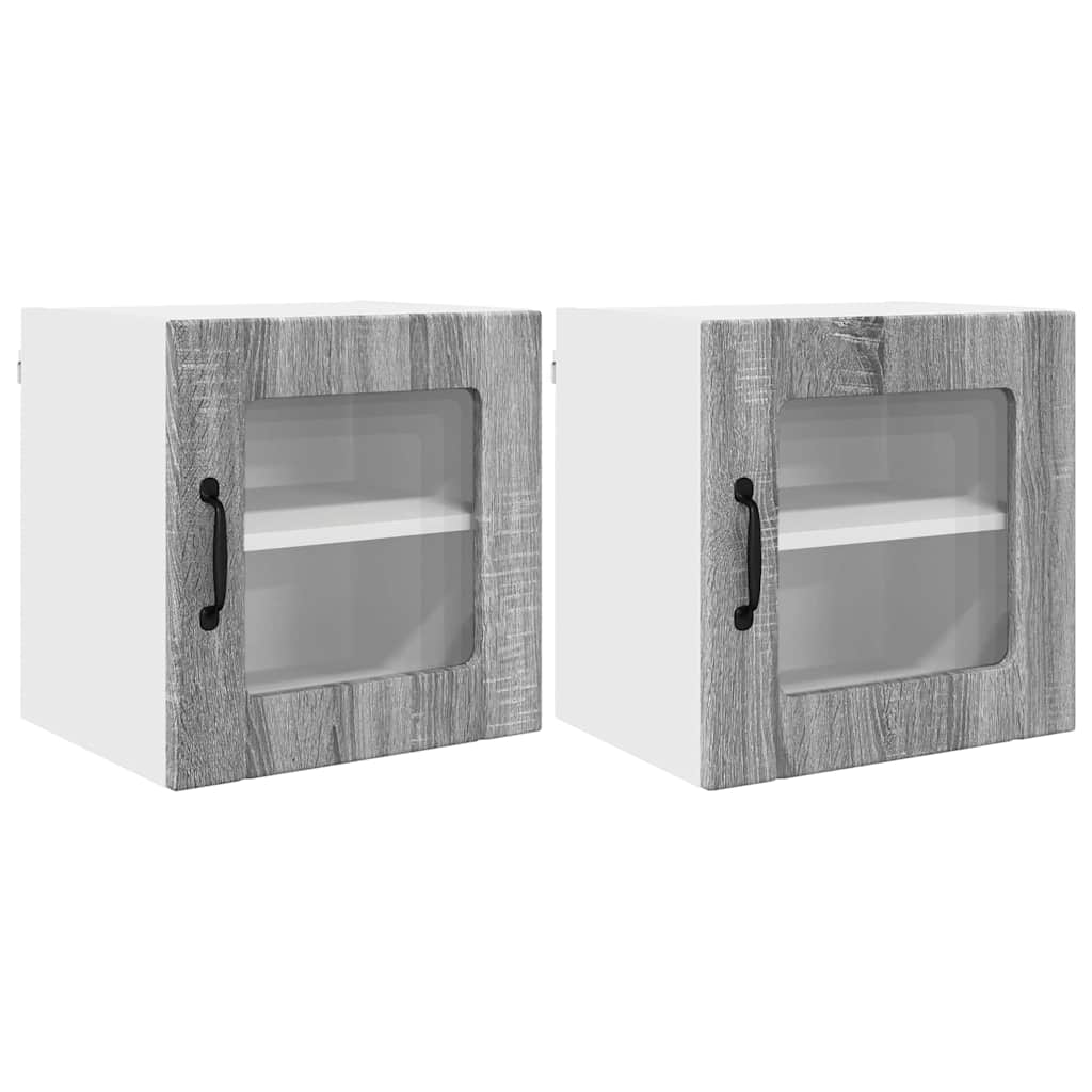 Vegghylle LUCCA 2 pcs Grå sonoma 40 x 31 x 40 cm Konstruert tre