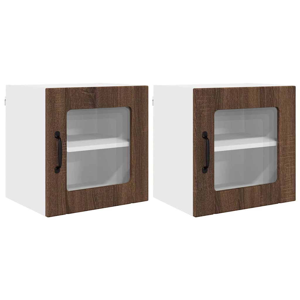 Vegghylle LUCCA 2 pcs Brun eik 40 x 31 x 40 cm Konstruert tre