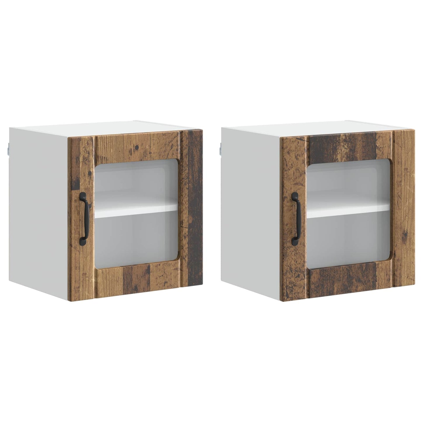 Vegghylle LUCCA 2 pcs Gammelt tre 40 x 31 x 40 cm