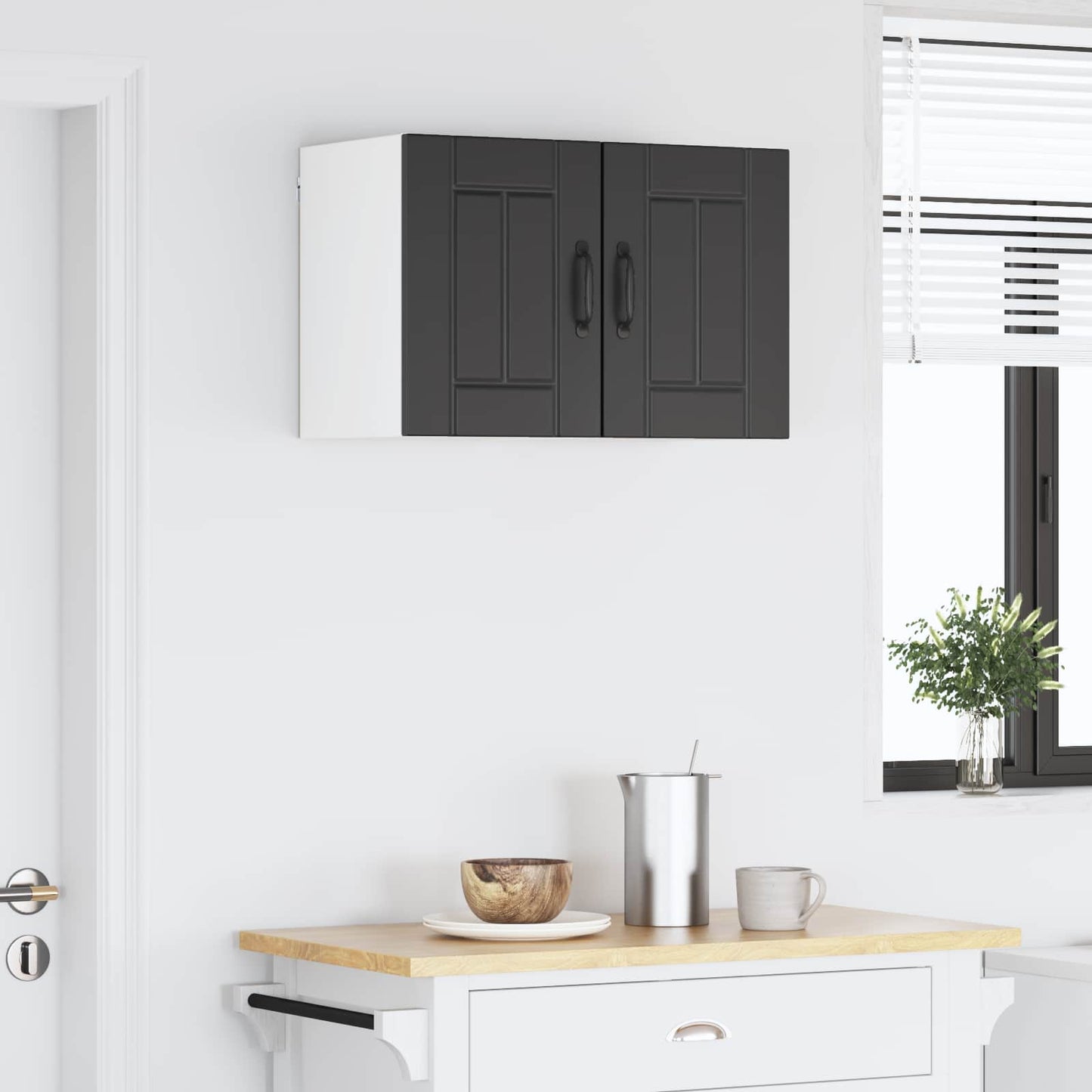 Veggskap LUCCA 2 pcs Svart 30 x 31 x 40 cm Konstruert tre