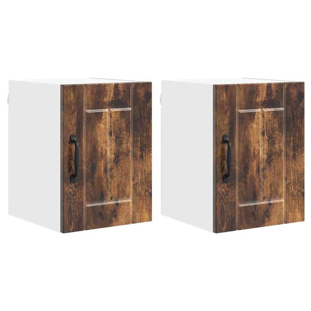 Veggskap LUCCA 2 pcs Røkt Eik 30 x 31 x 40 cm Konstruert tre