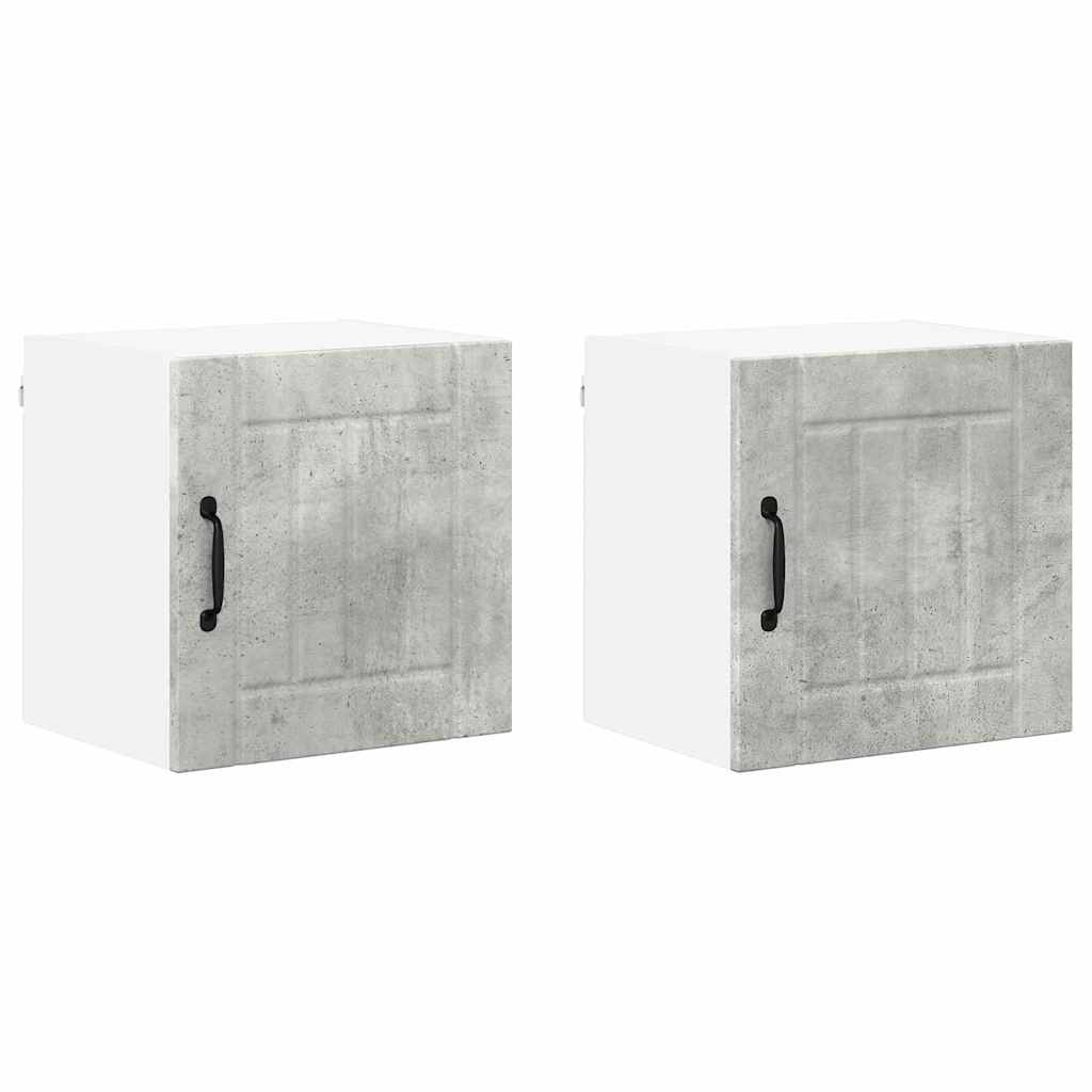 Veggskap LUCCA 2 pcs Betonggrå 40 x 31 x 40 cm Konstruert tre