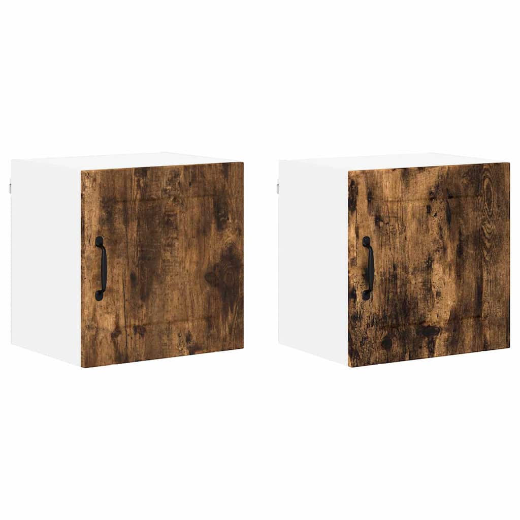 Veggskap LUCCA 2 pcs Røkt Eik 40 x 31 x 40 cm Konstruert tre