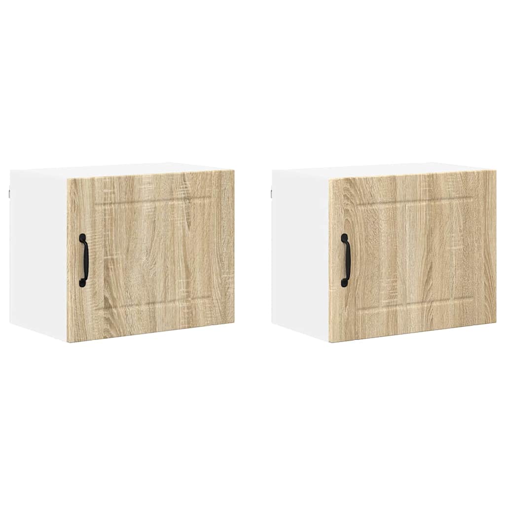 Veggskap LUCCA 2 pcs Sonoma eik 50 x 31 x 40 cm Konstruert tre