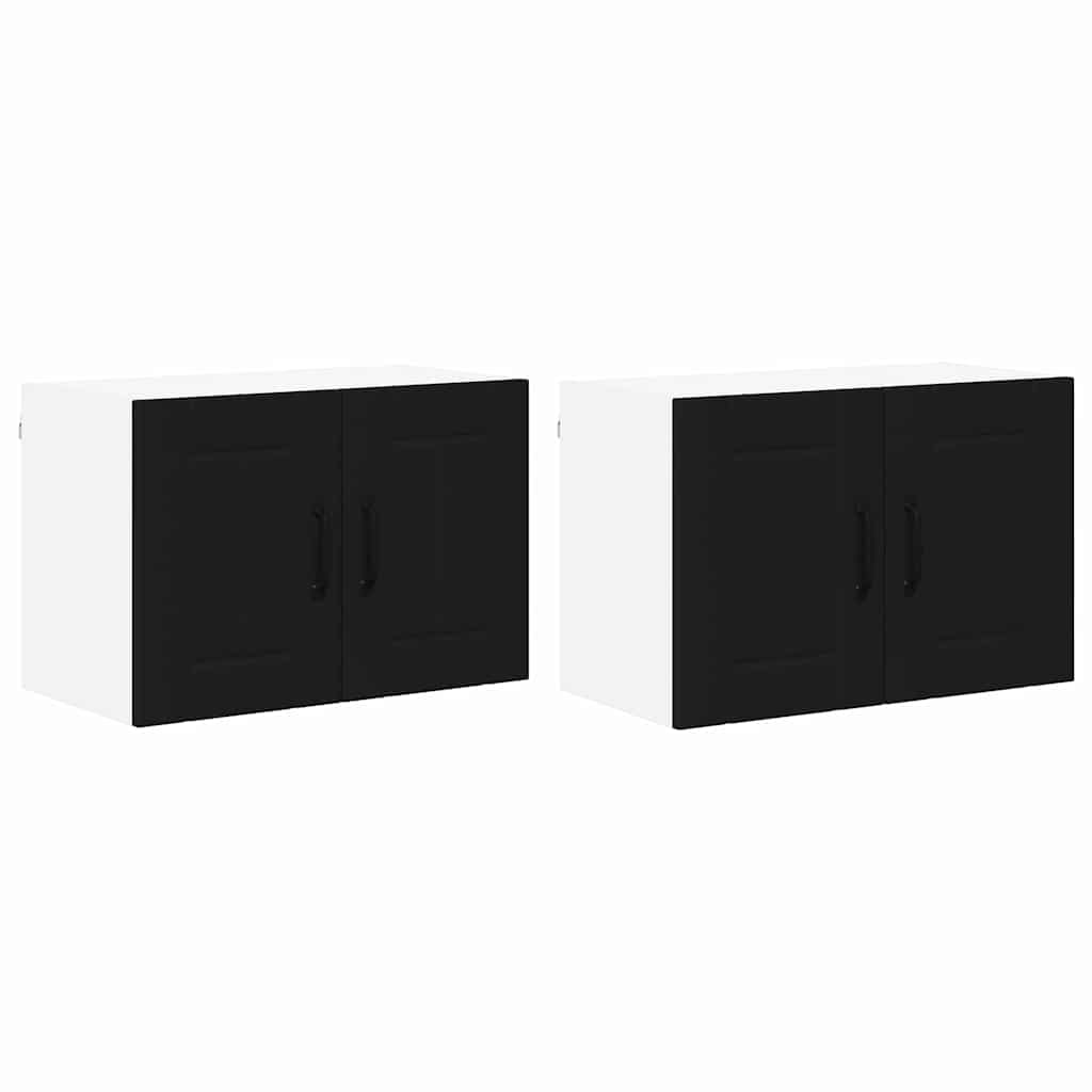 Veggskap LUCCA 2 pcs Svart 60 x 31 x 40 cm Konstruert tre
