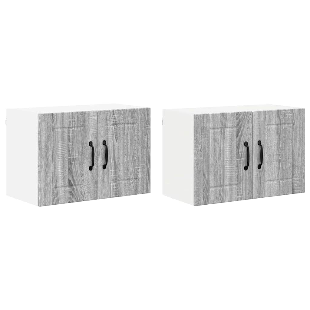 Veggskap LUCCA 2 pcs Grå sonoma 60 x 31 x 40 cm Konstruert tre