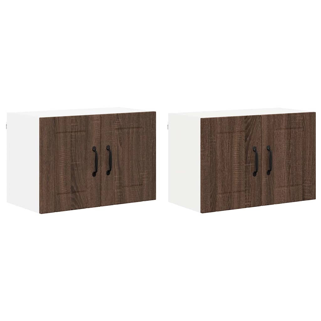 Veggskap LUCCA 2 pcs Brun eik 60 x 31 x 40 cm Konstruert tre