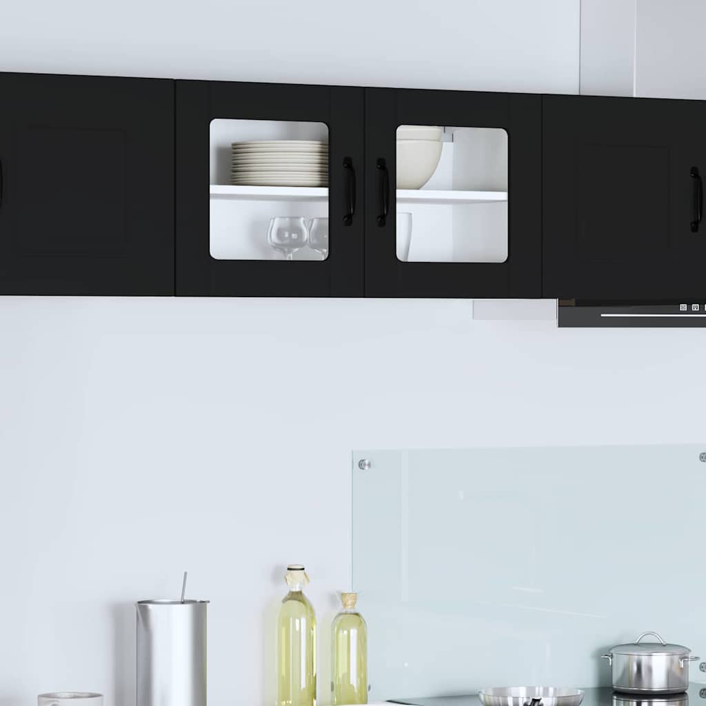 Vegghylle LUCCA Svart 80 x 31 x 40 cm Konstruert tre