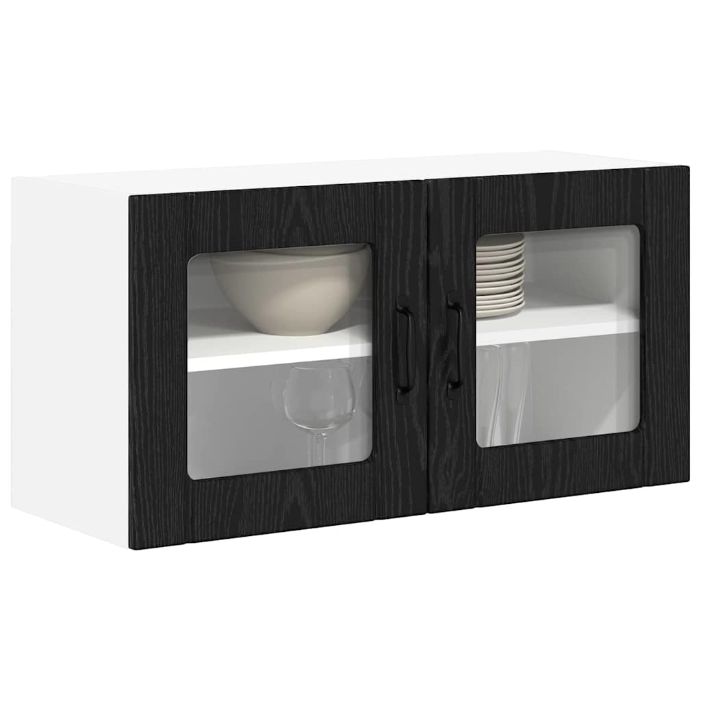 Vegghylle LUCCA Svart eik 80 x 31 x 40 cm Konstruert tre