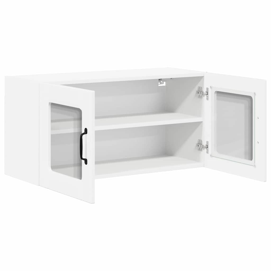 Vegghylle LUCCA Høgglans hvit 80 x 31 x 40 cm Konstruert tre
