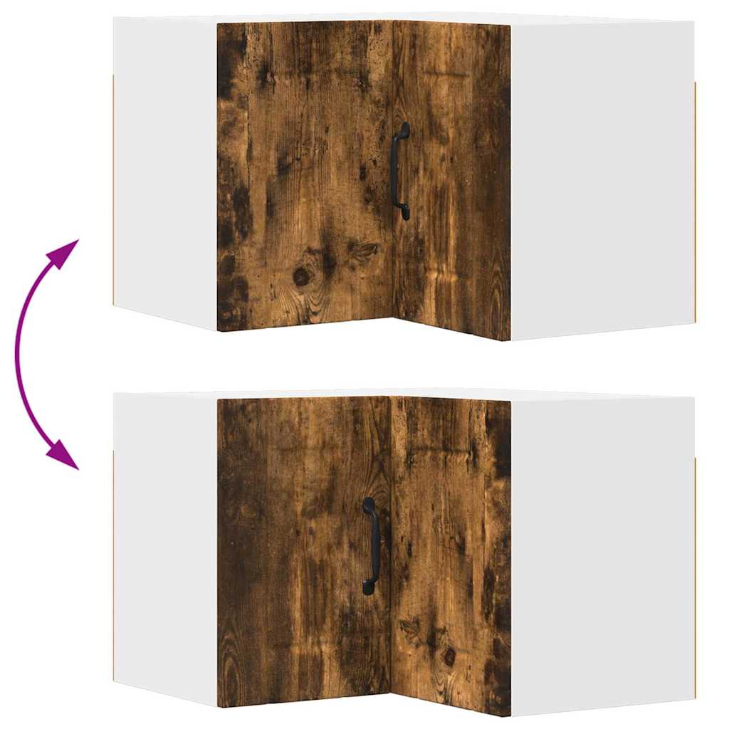 Vegghjørneskap LUCCA Røkt Eik 57 x 57 x 40 cm Konstruert tre