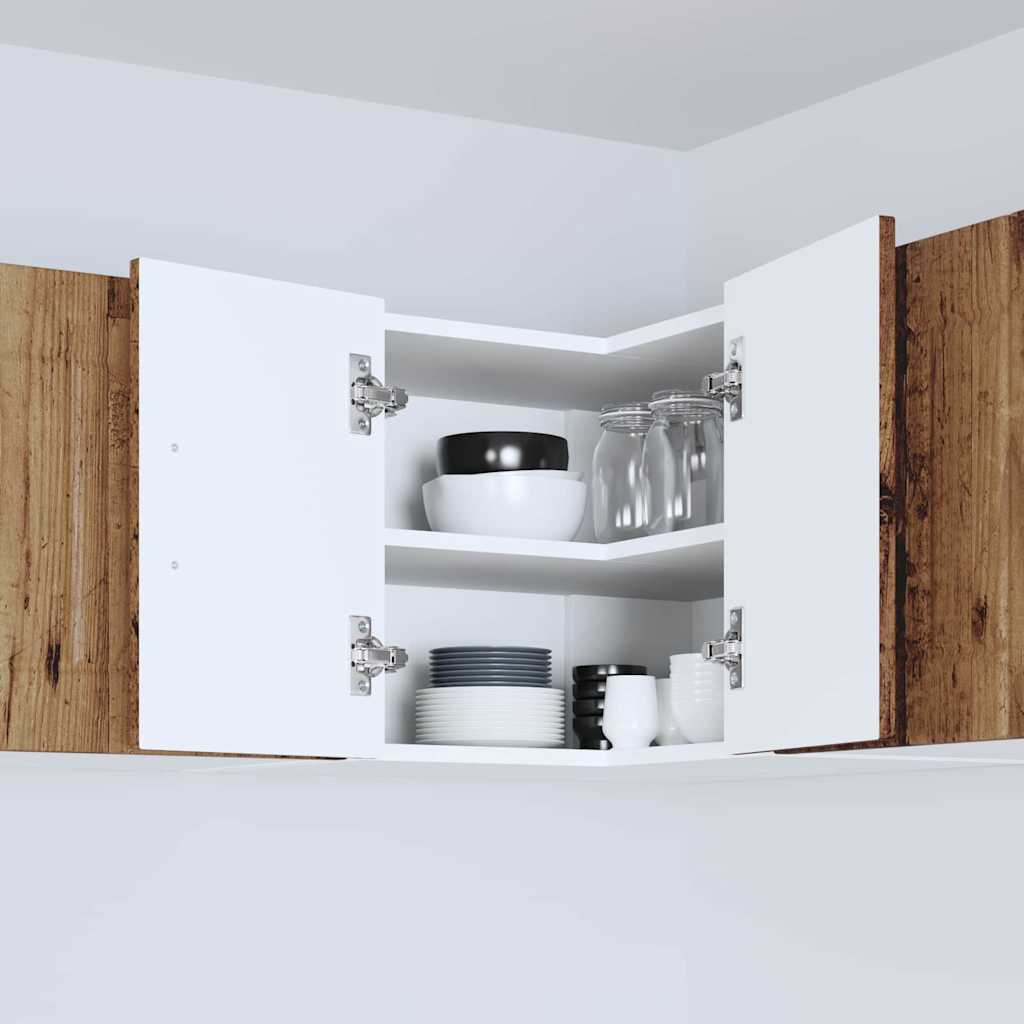 Vegghjørneskap LUCCA Gammelt tre 57 x 57 x 40 cm Konstruert tre