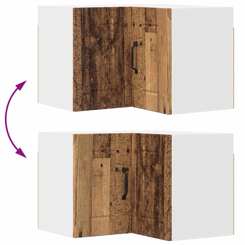 Vegghjørneskap LUCCA Gammelt tre 57 x 57 x 40 cm Konstruert tre