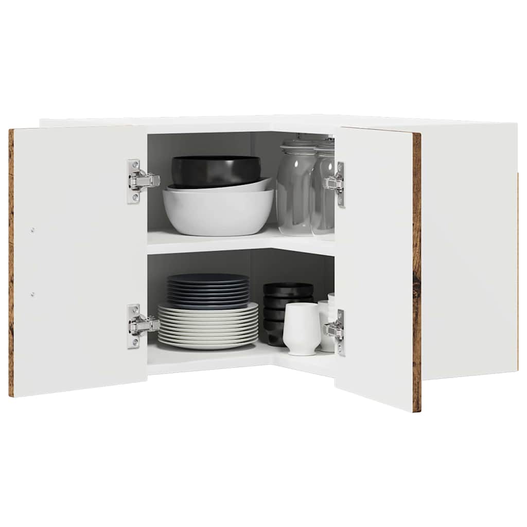 Vegghjørneskap LUCCA Gammelt tre 57 x 57 x 40 cm Konstruert tre