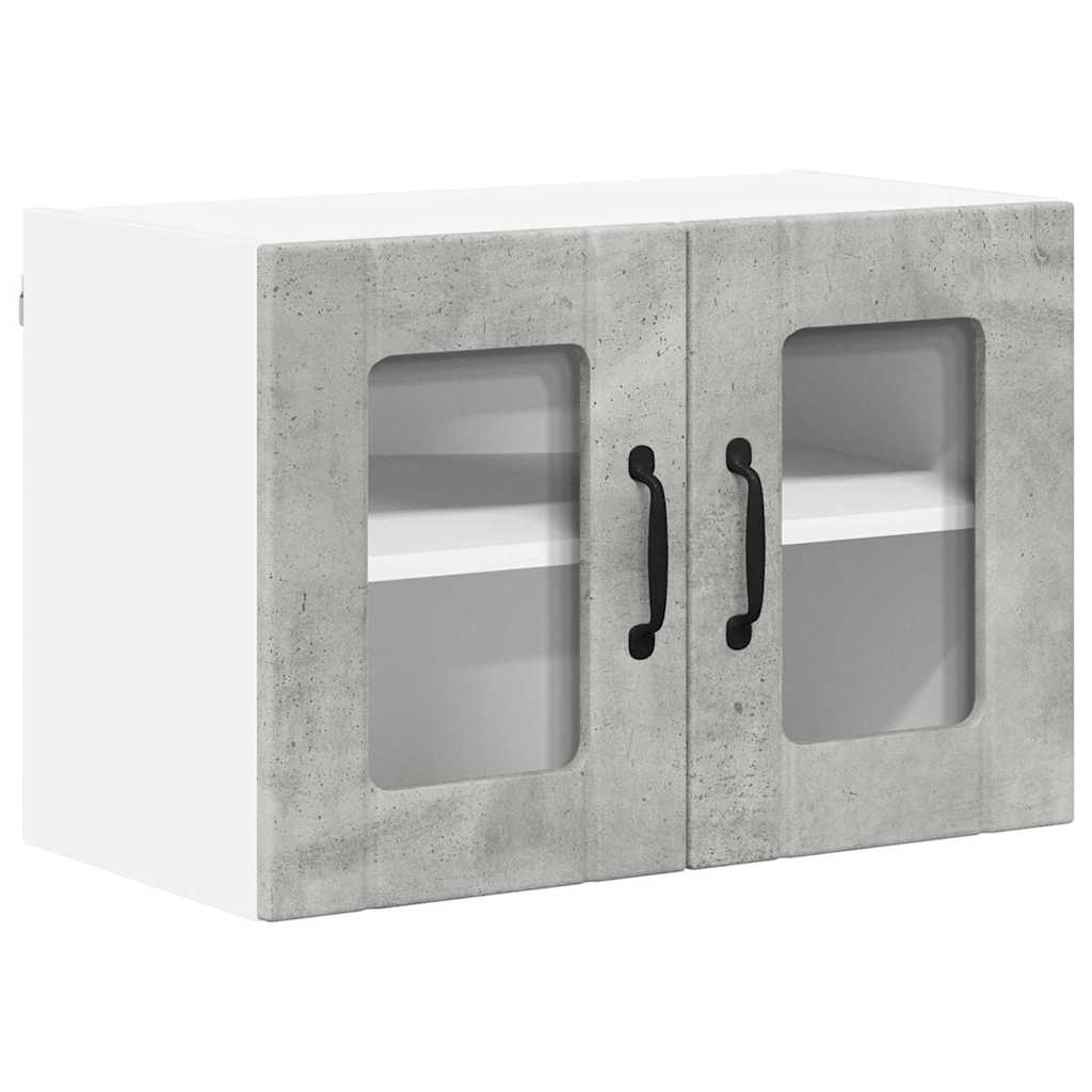 Vegghylle LUCCA 2 pcs Betonggrå 60 x 31 x 40 cm Konstruert tre
