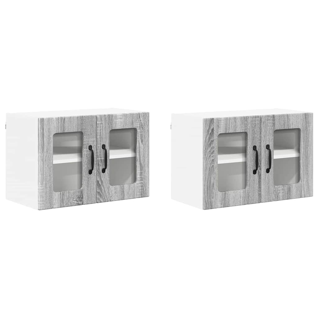 Vegghylle LUCCA 2 pcs Grå sonoma 60 x 31 x 40 cm Konstruert tre