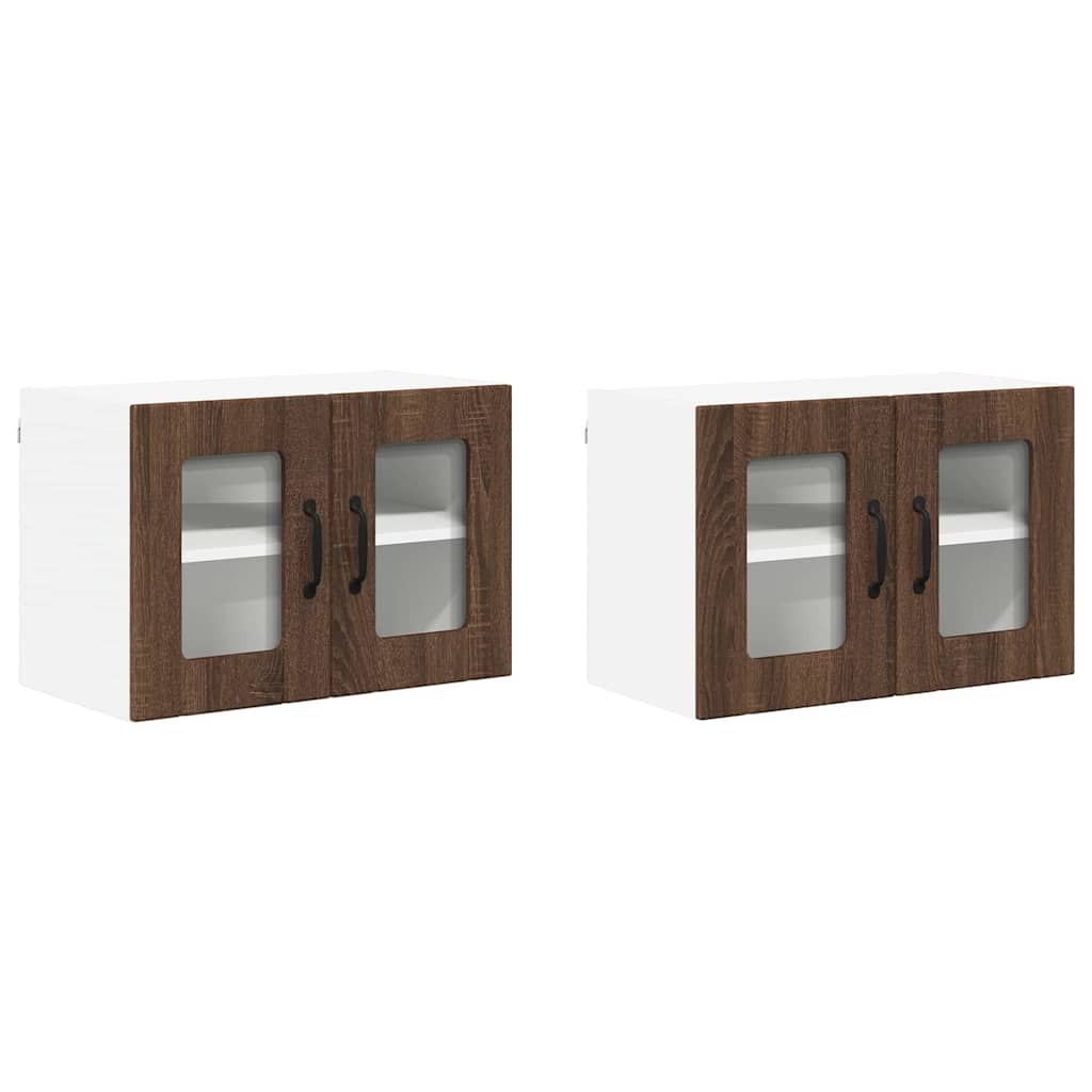 Vegghylle LUCCA 2 pcs Brun eik 60 x 31 x 40 cm Konstruert tre