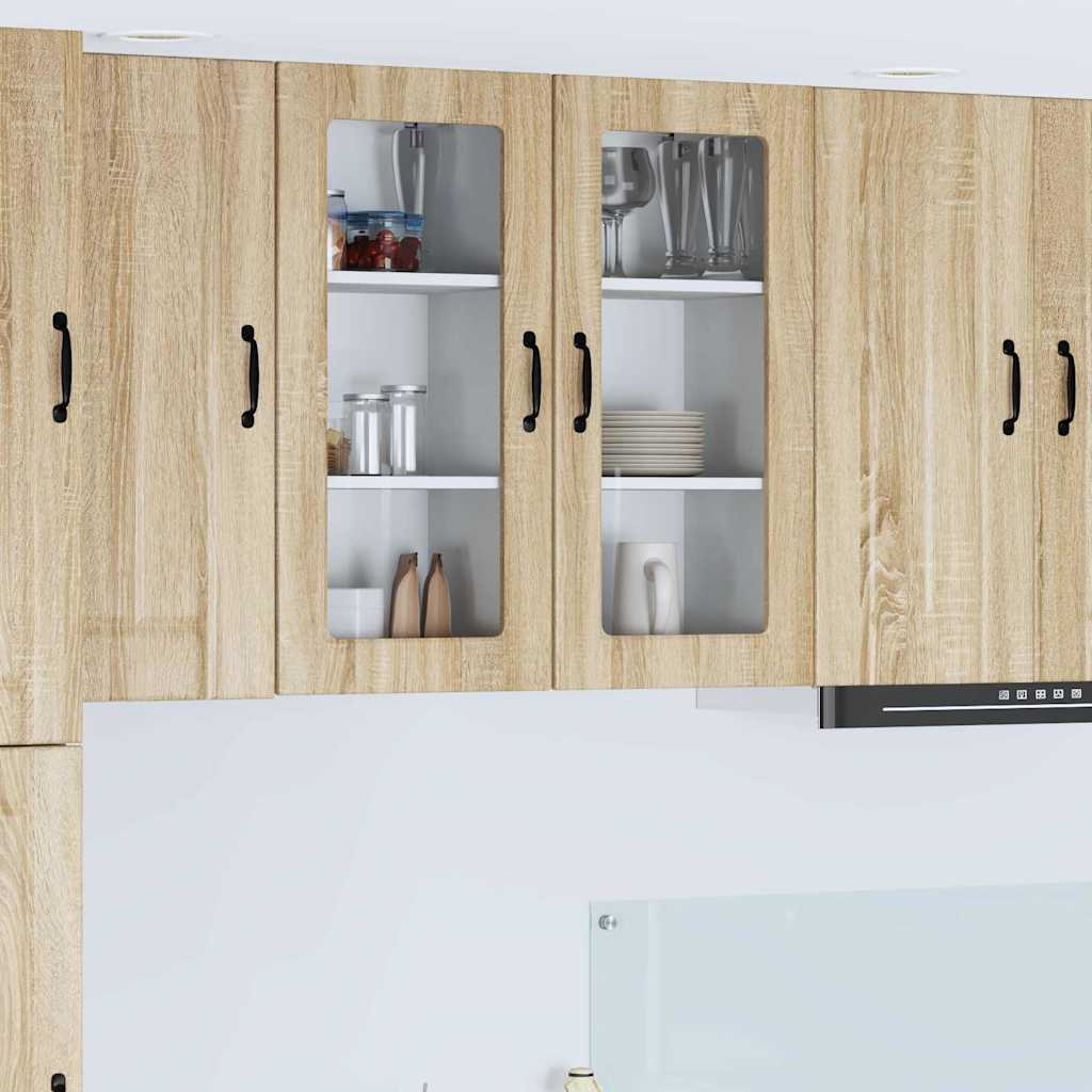 Vegghylle LUCCA 2 pcs Sonoma eik 40 x 31 x 80 cm Konstruert tre