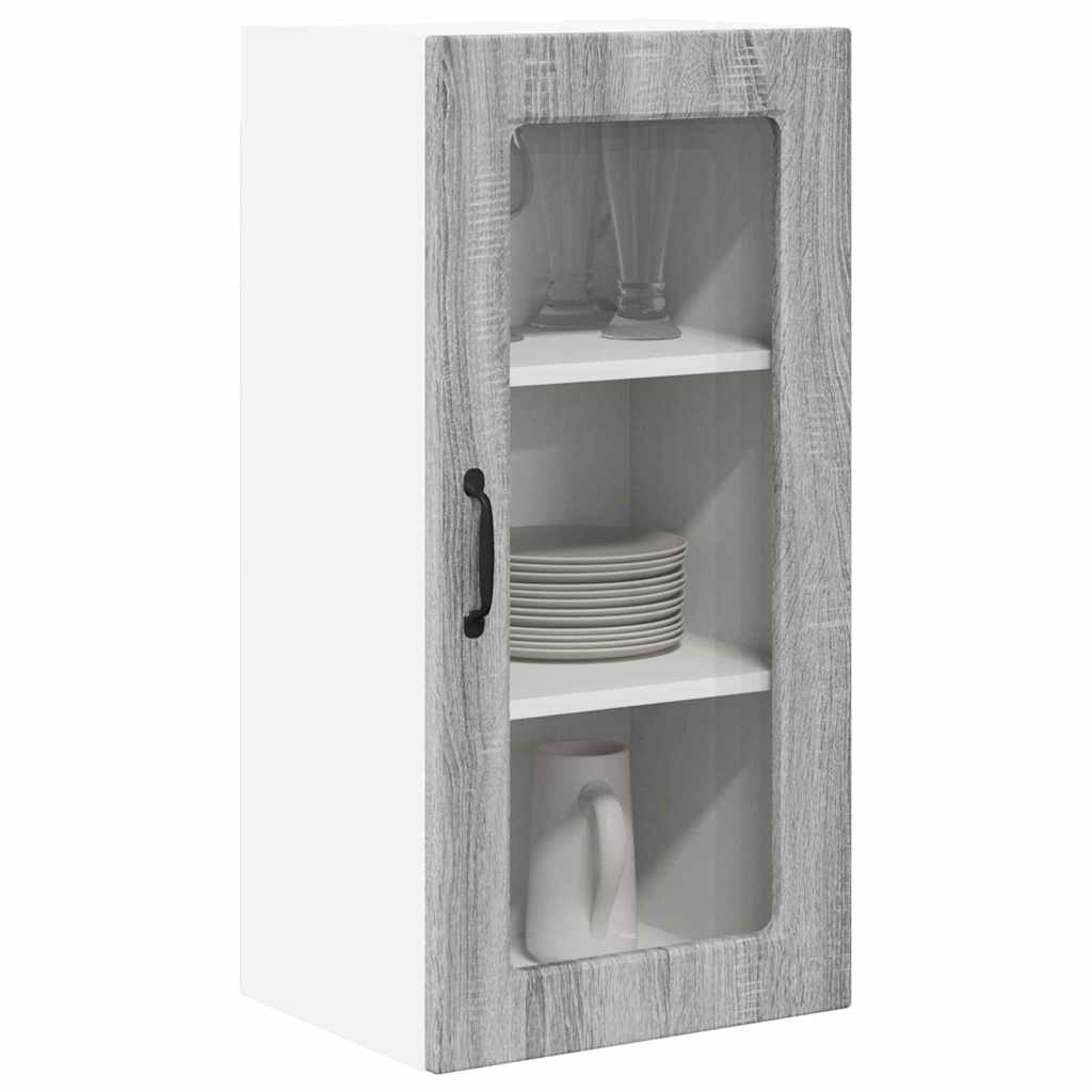 Vegghylle LUCCA 2 pcs Grå sonoma 40 x 31 x 80 cm Konstruert tre